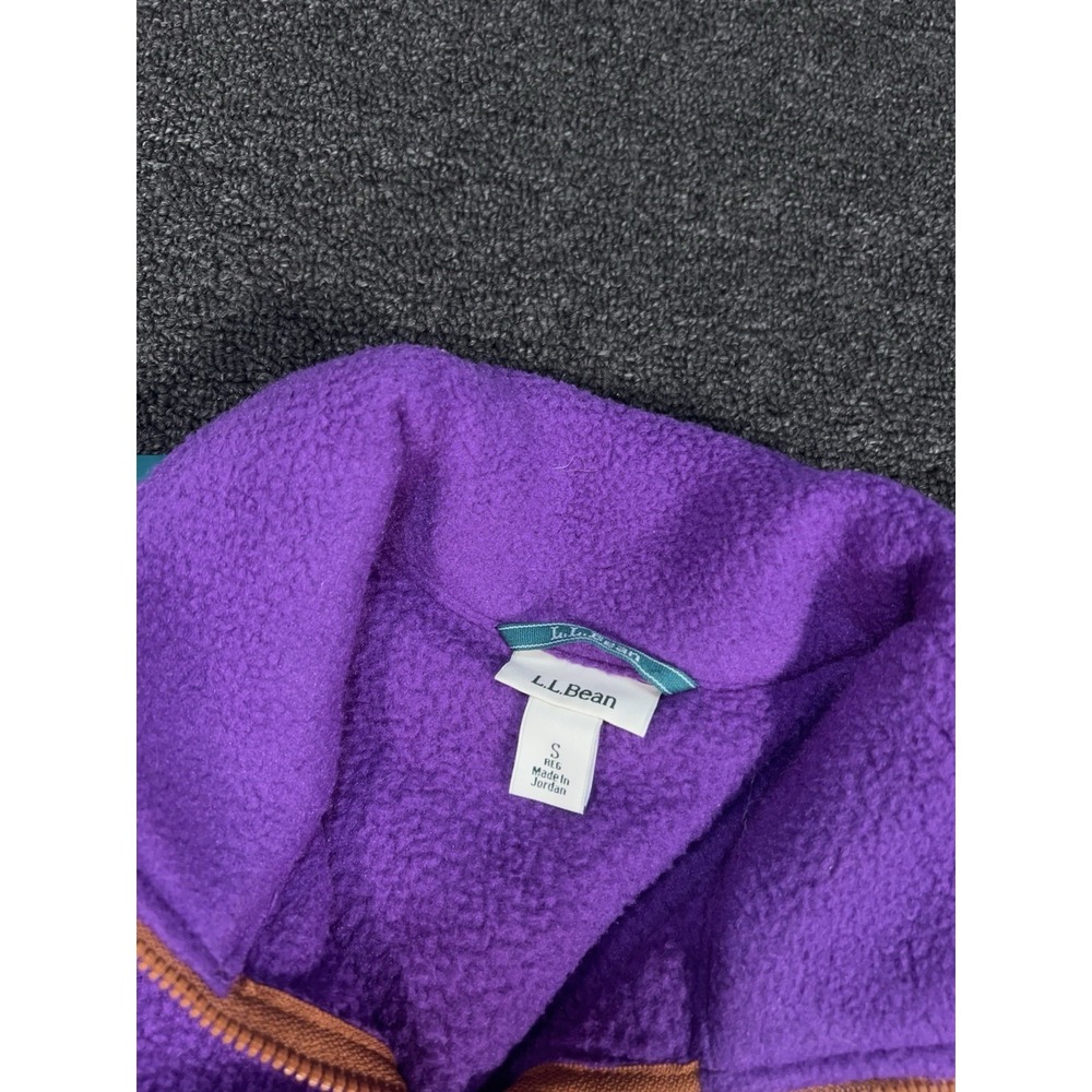 LL Bean Sweater Women Small Fleece 1/4 Zip Pullover Color Block Mountain Classic - Picture 3 of 6